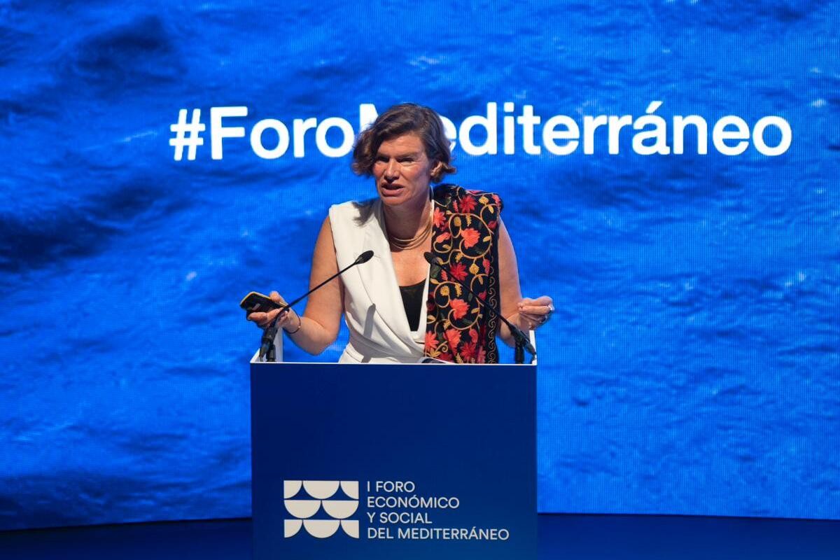 La economista Mariana Mazzucato interviene en el I Foro del Mediterráneo.