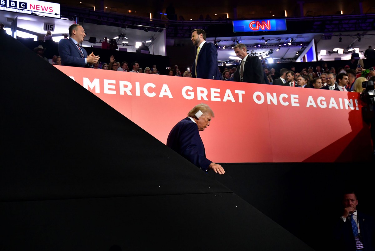 El candidato presidencial Donald Trump asiste a la Convención Nacional Republicana que continúa en el Fiserv Forum de Milwaukee WI el 16 de julio de 2024.