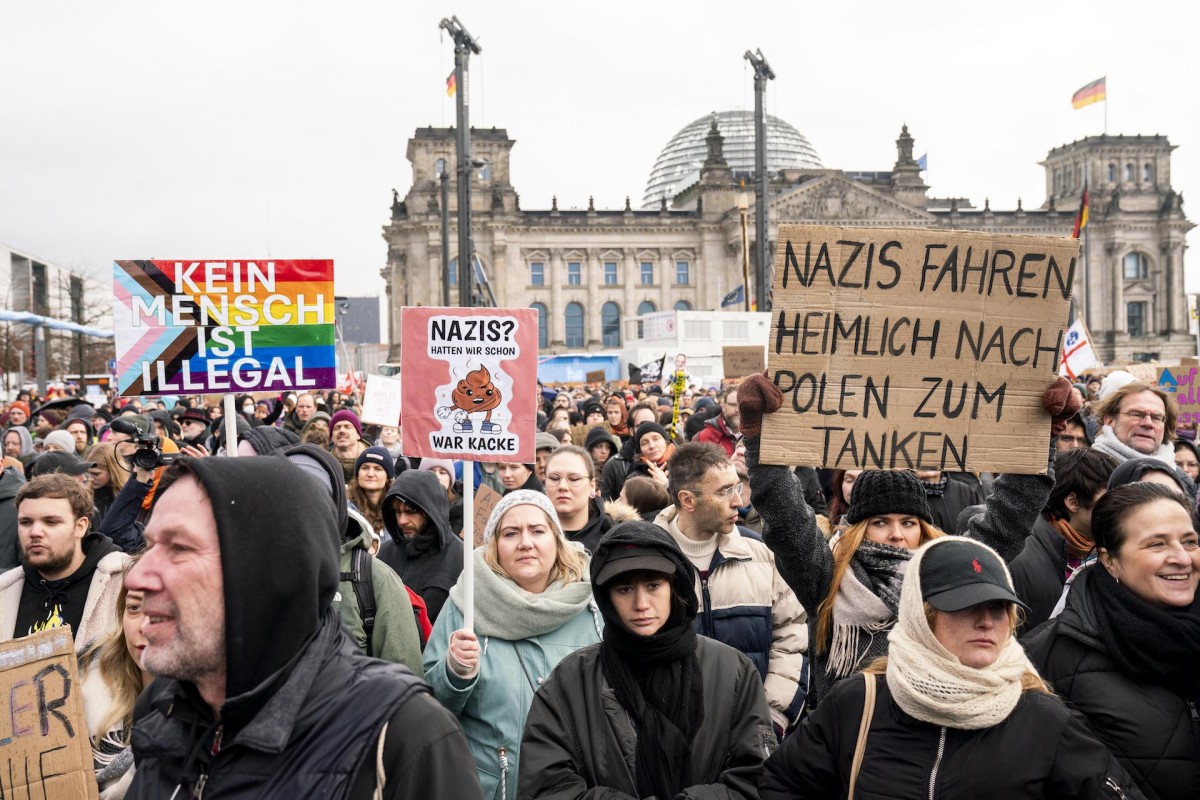 Protesta contra el fascismo en Berlín.