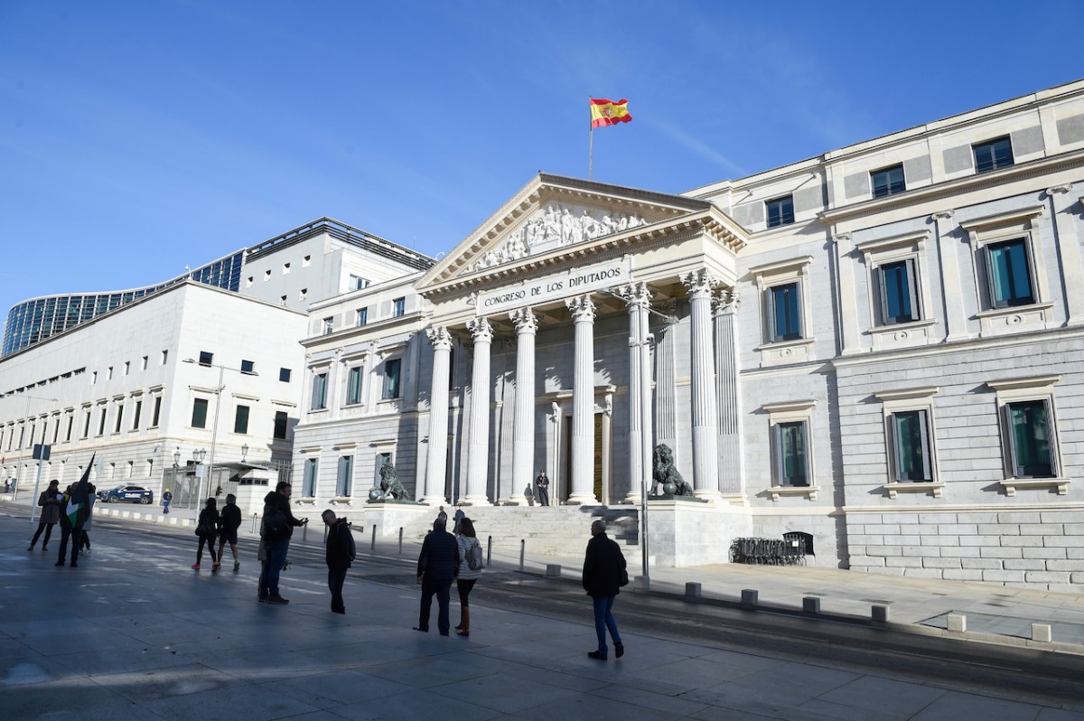 Vista de la fachada del Congreso de los Diputados.