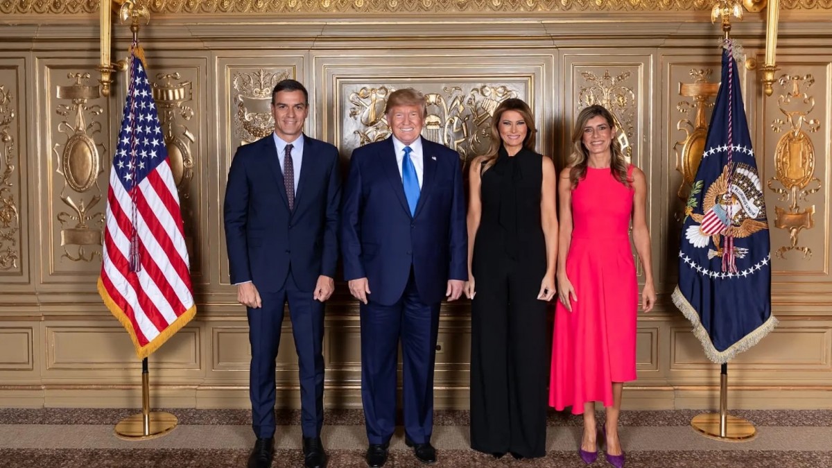 Pedro Sánchez y Begoña Gómez junto a Donald y Melania Trump en 2019.
