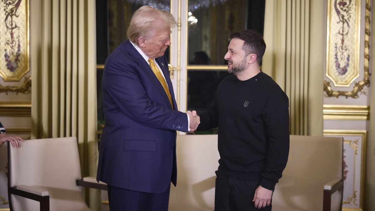 Volodymyr Zelenskyy met with Donald Trump in Paris ahead of the US president's inauguration.