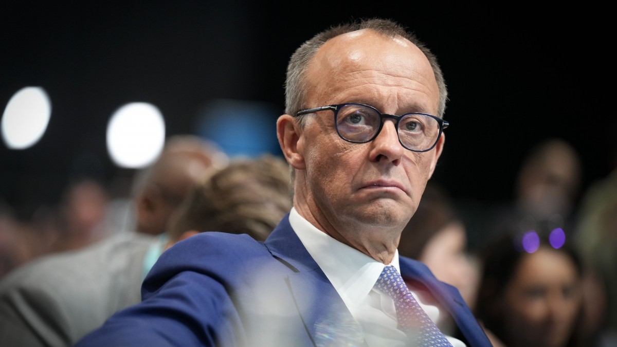 Friedrich Merz durante un mitin de su partido el pasado 3 de febrero.