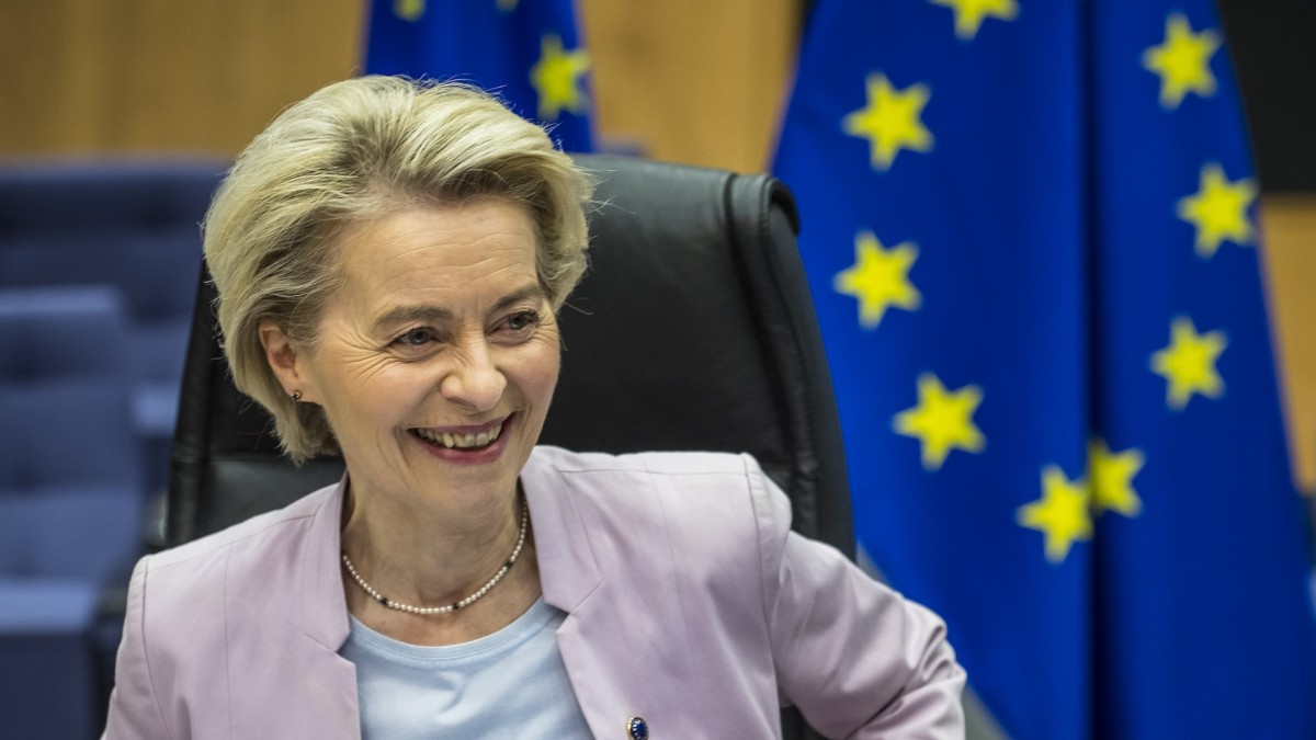 Ursula von der Leyen, presidenta de la Comisión Europea, durante la reunión semanal del Colegio de Comisarios.