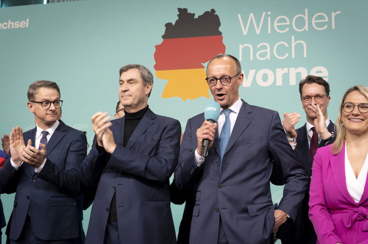 Friedrich Merz en la noche electoral de la CDU en la Casa Konrad Adenauer. 