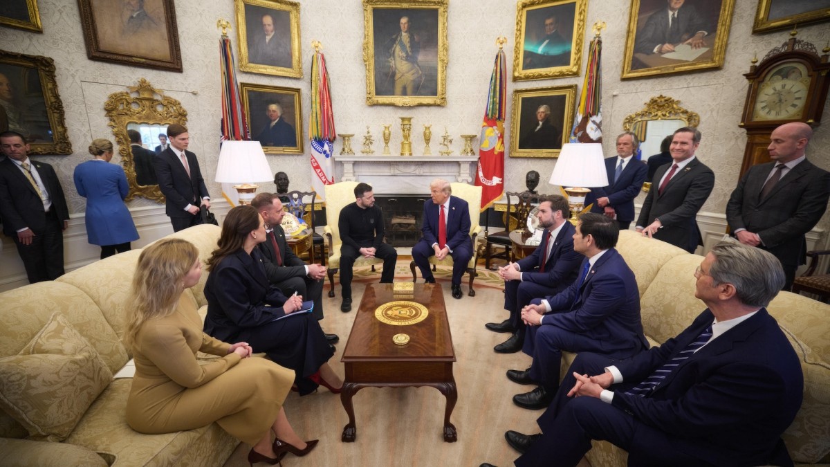 Reunión bilateral en el Despacho Oval entre el presidente de EE. UU., Donald Trump, y el presidente de Ucrania, Volodímir Zelenski.