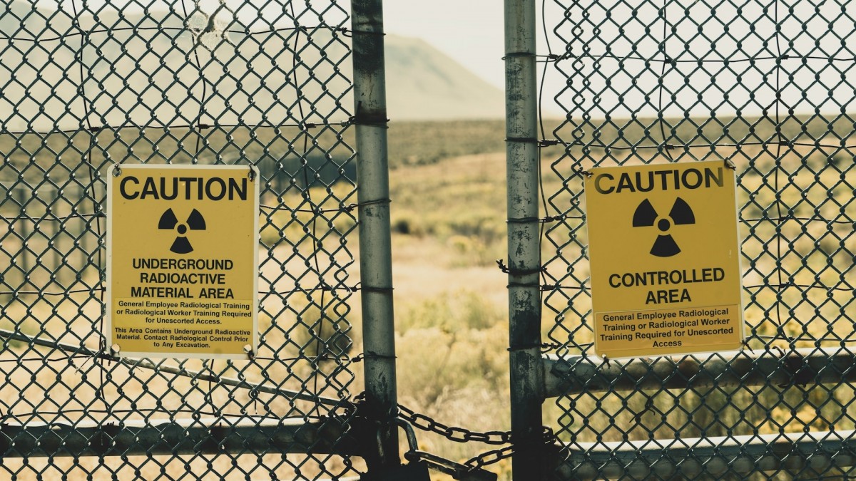 Warning signs outside a high-radioactivity area.