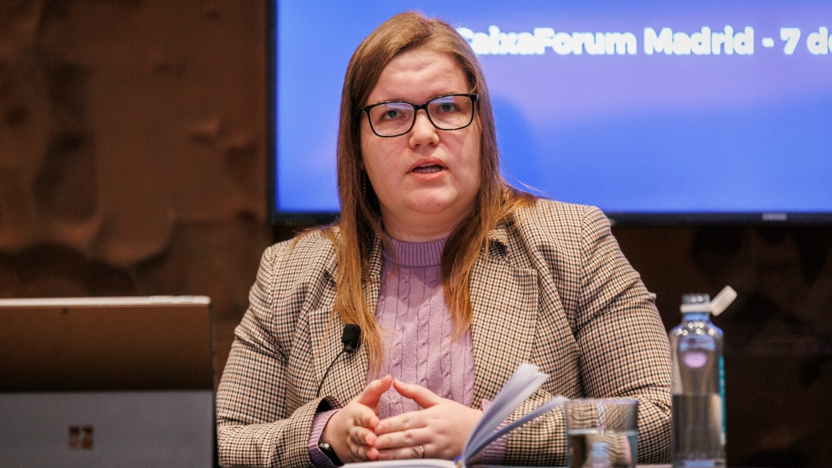 Raquel Jorge, investigadora asociada en el Real Instituto Elcano y directora de asuntos europeos de Adigital, moderó el espacio de 'Agenda Pública' 'Innovación digital en la Unión Europea'.