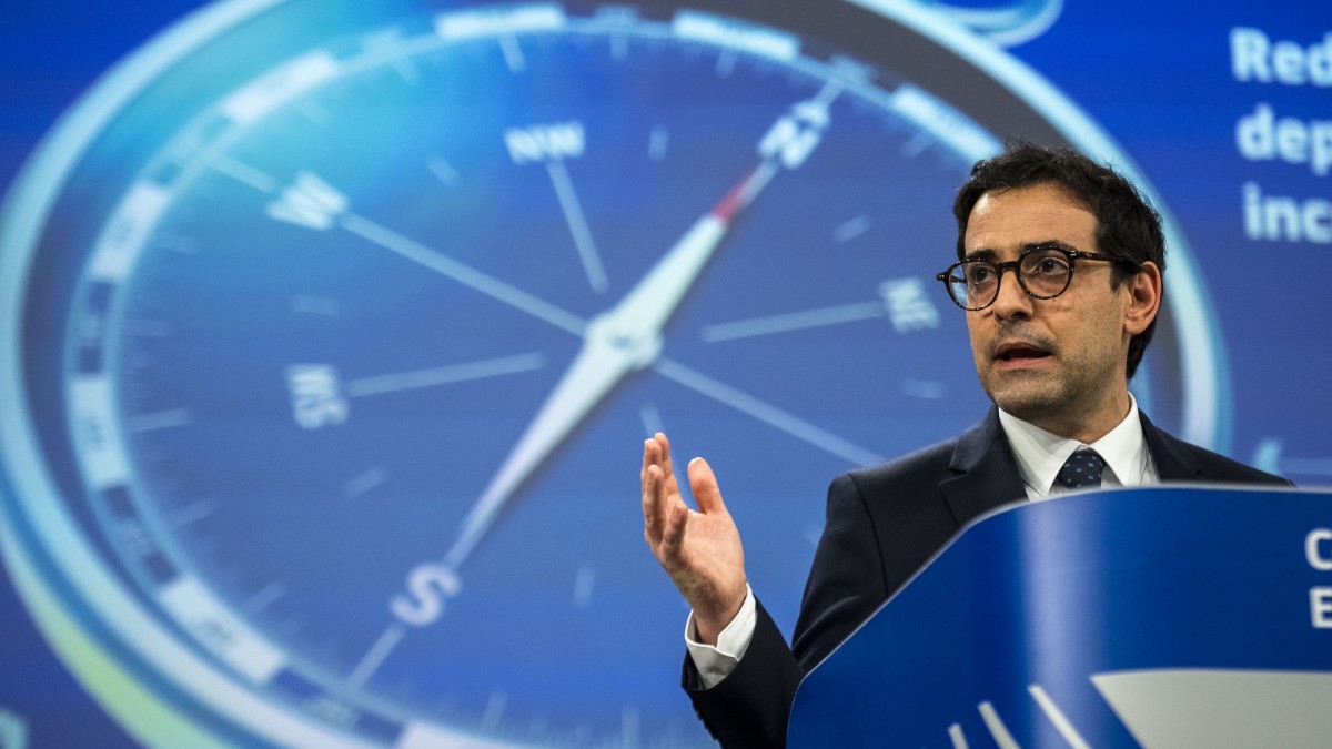 Stephane Séjourné, Executive Vice-President of the European Commission, at a press conference on the EU Competitiveness Compass.