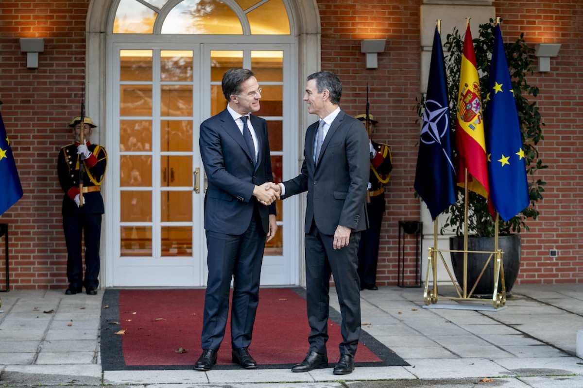 Pedro Sánchez recibe al secretario general de la OTAN, Mark Rutte.