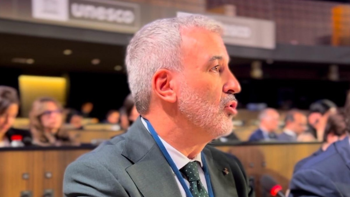 Jaume Collboni pronuncia un discurso ante el Consejo General de la Unesco.
