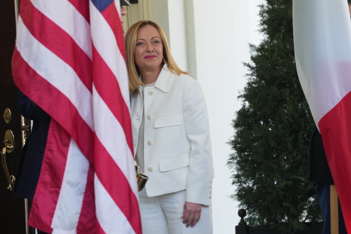 Trump recibe a Giorgia Meloni en la Casa Blanca.