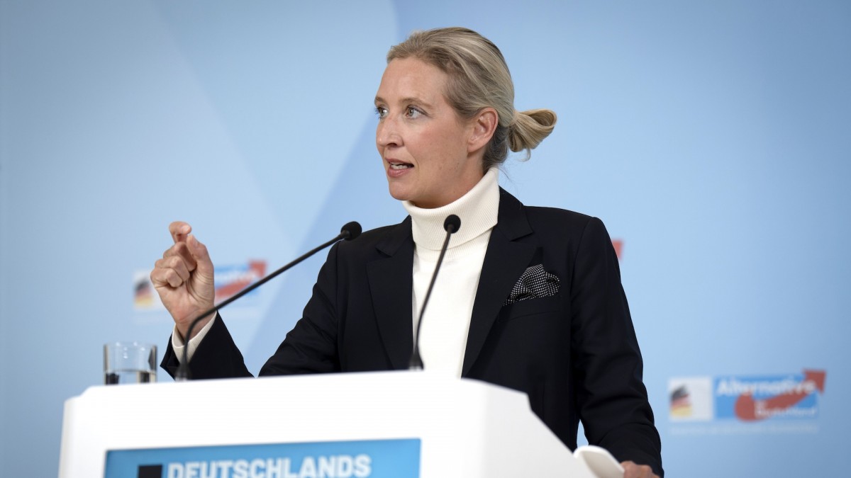 Alice Weidel, líder de la AfD, durante una intervención el pasado 9 de abril.