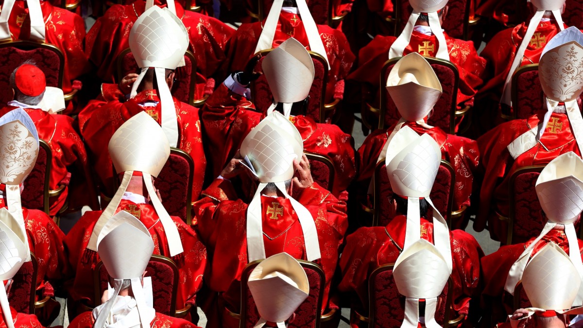 Los cardenales durante los ritos del funeral del Papa Francisco, el pasado 26 de abril.