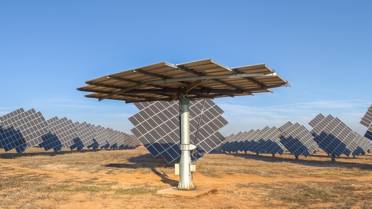 Paneles solares en Cariñena, España.