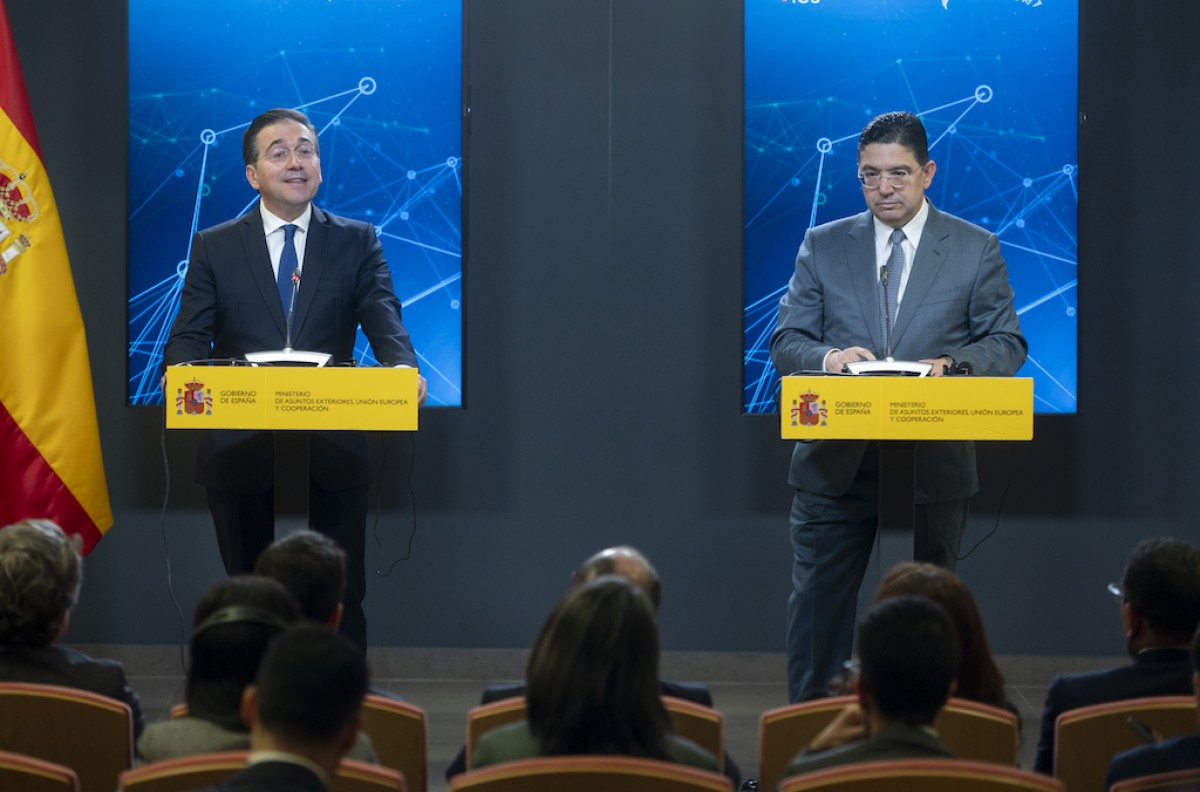 Reunión entre Albares y su homólogo de Cooperación africana y marroquíes en el extranjero, Nasser Bourita.