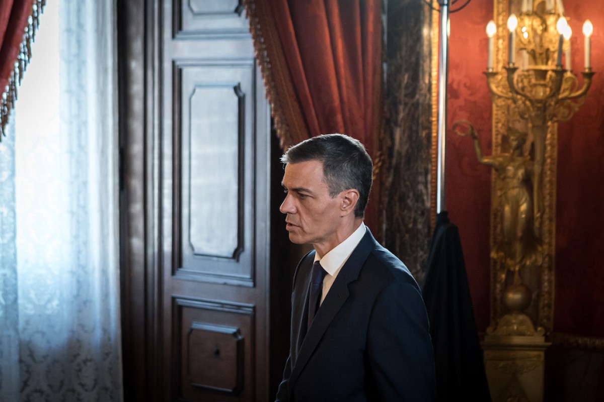 El presidente del Gobierno, Pedro Sánchez, durante el acto del XL aniversario de la firma del Tratado de Adhesión de España a las Comunidades Europeas.