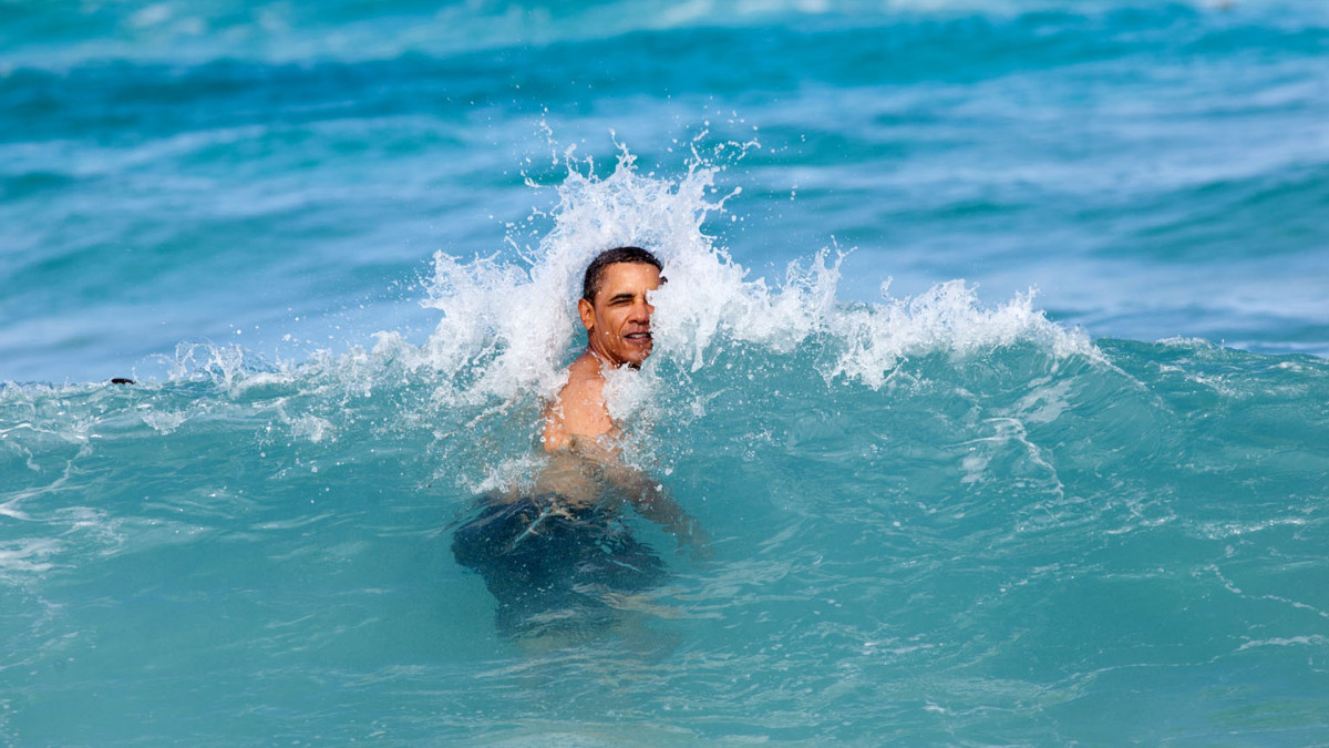 Obama en unas vacaciones en Hawái.