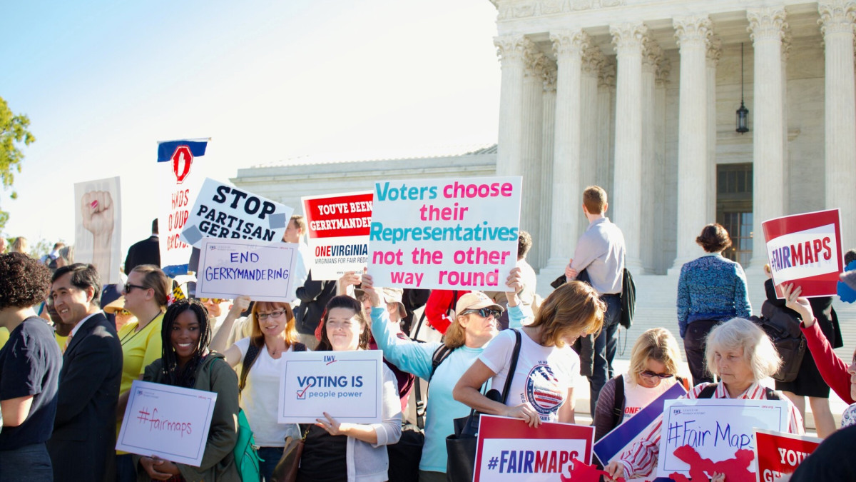 Protestas contra la manipulación del mapa electoral ante la Corte Suprema (Washington D.C) en 2017