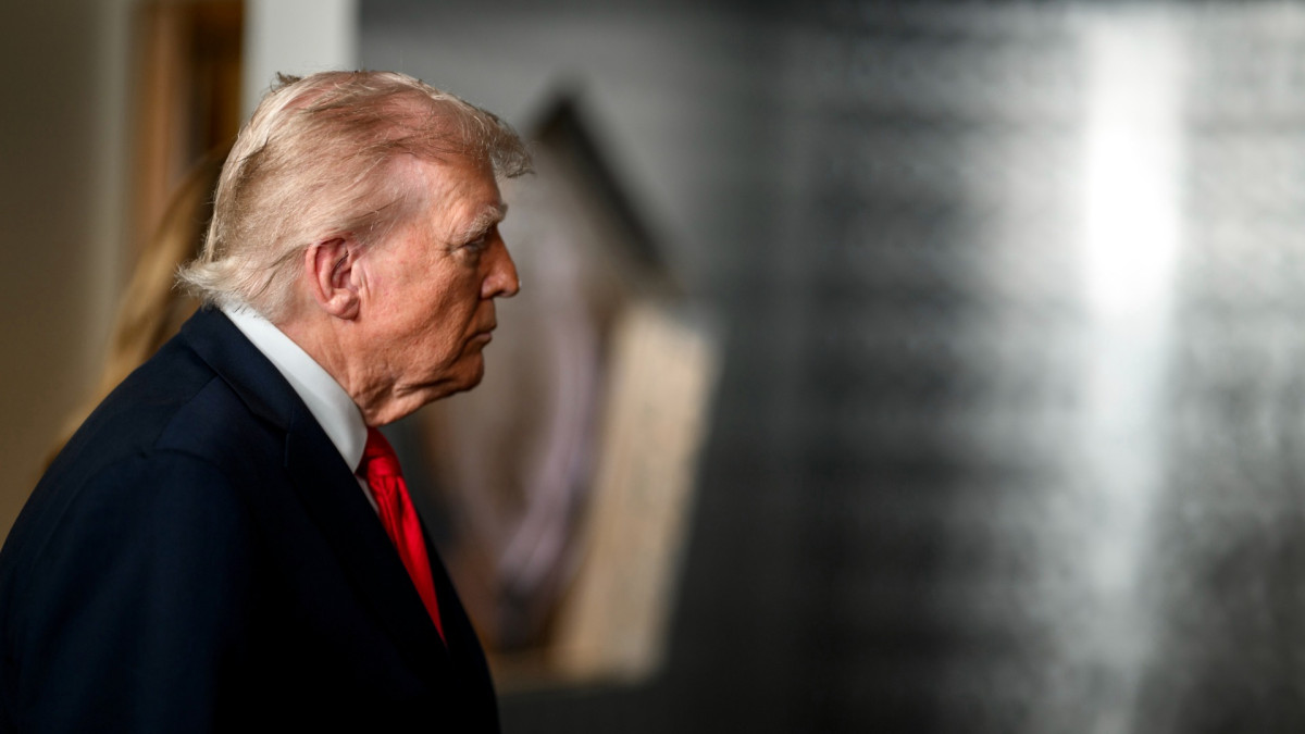 Donald Trump durante el aniversario en memoria por los atentados del 11 de septiembre de 2001.