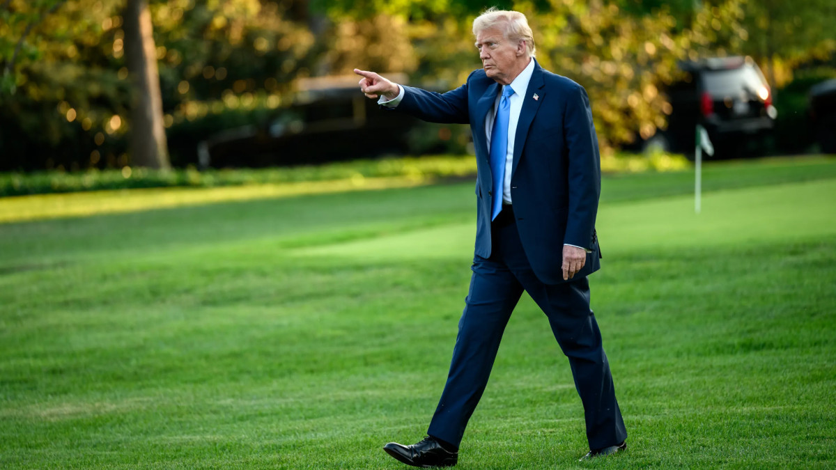 Donald Trump in the White House garden.