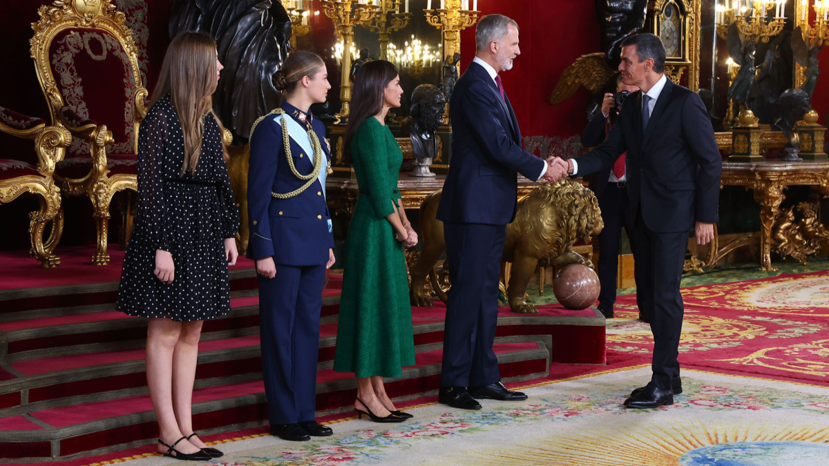 Pedro Sánchez en la recepción oficial de la Casa Real durante el pasado 12 de octubre.