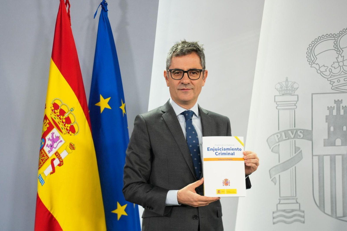 El Ministro Bolaños en la rueda de prensa después del Consejo de Ministros.