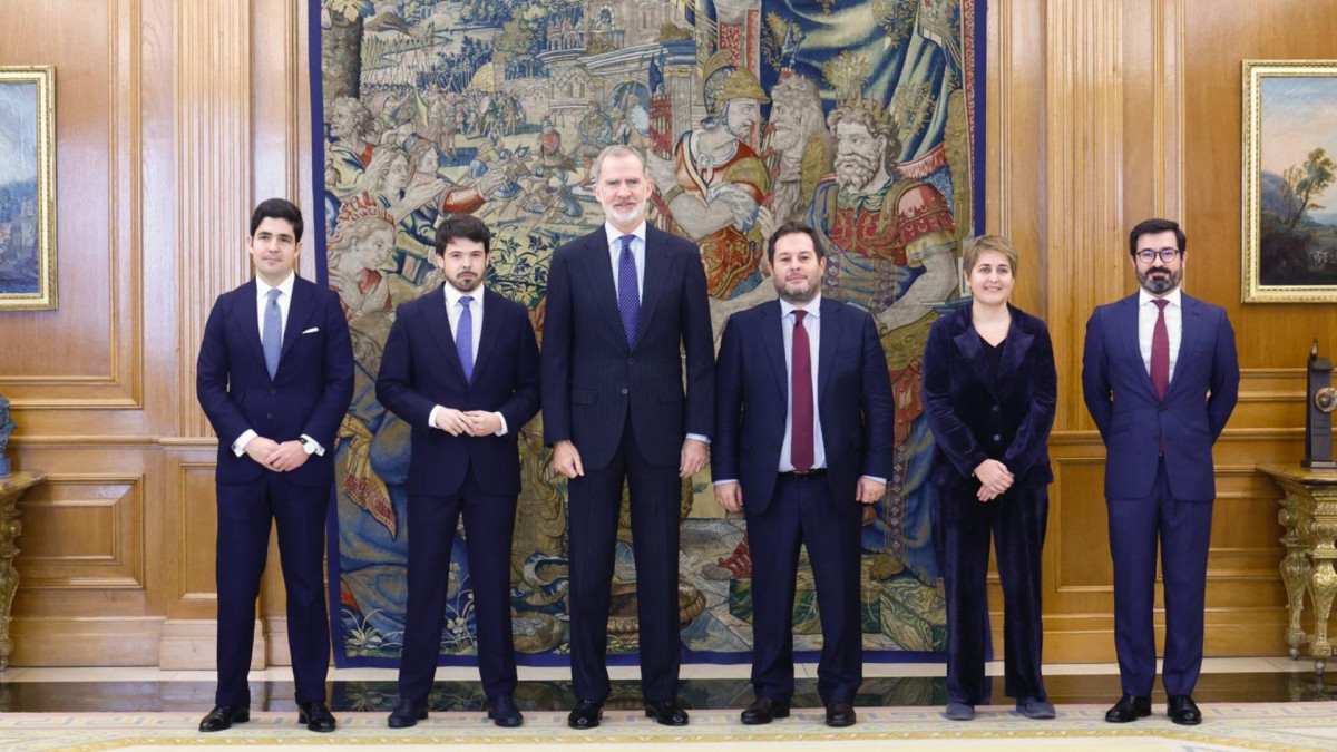 El Consejo de Administración de Agenda Pública y sus principales accionistas junto al rey Felipe VI.