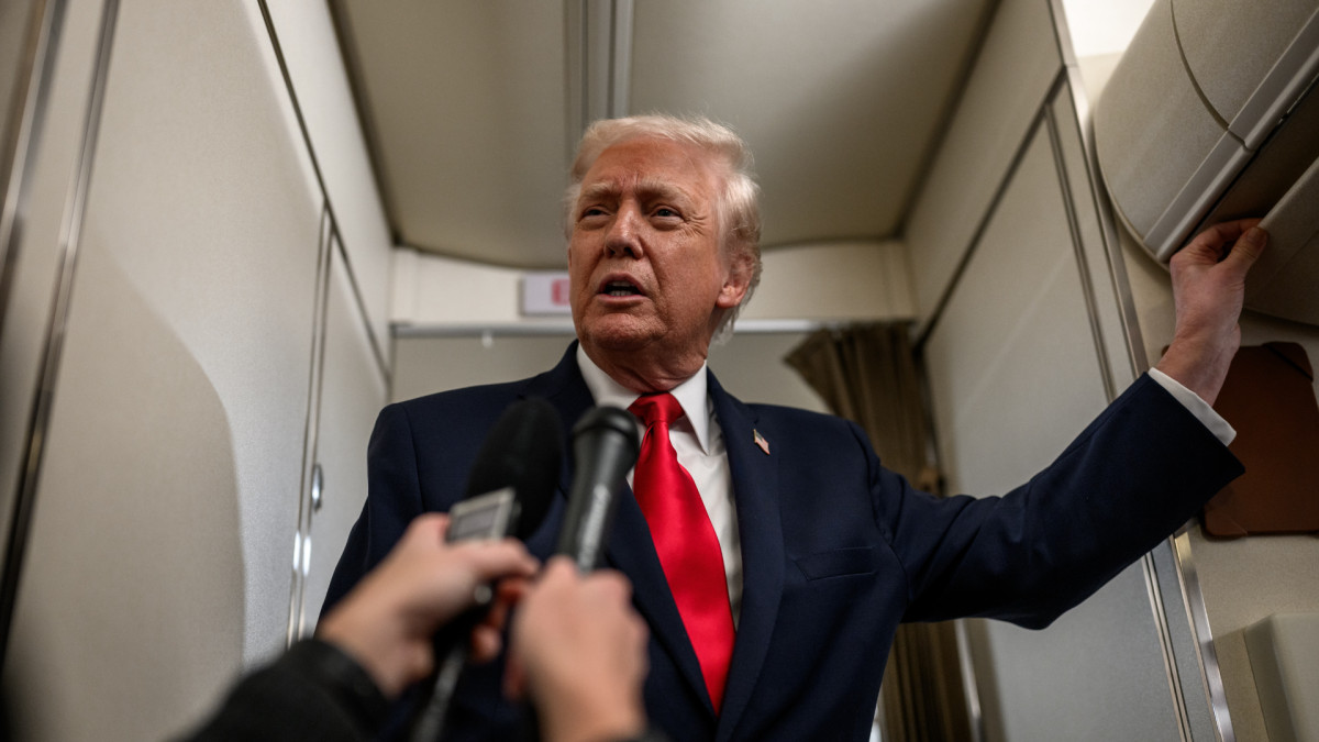 U.S. President Donald Trump aboard Air Force One.