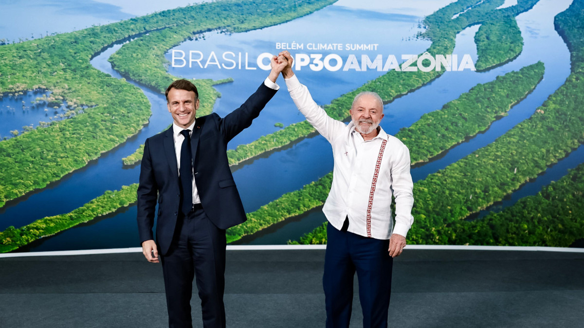 Los presidentes Emmanuel Macron y Lula da Silva en la reunión bilateral que mantuvieron Francia y Brasil el 6 de noviembre de 2025.