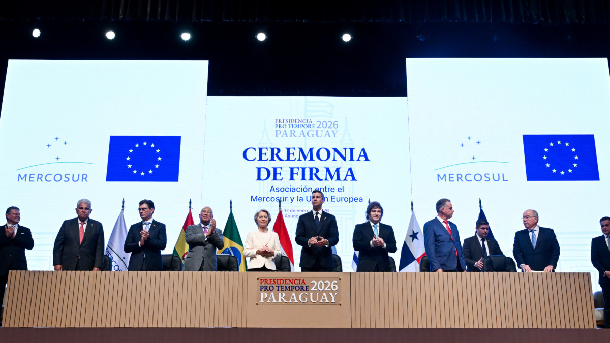 Ceremonia de firma del acuerdo UE-Mercosur celebrada en Asunción (Paraguay).