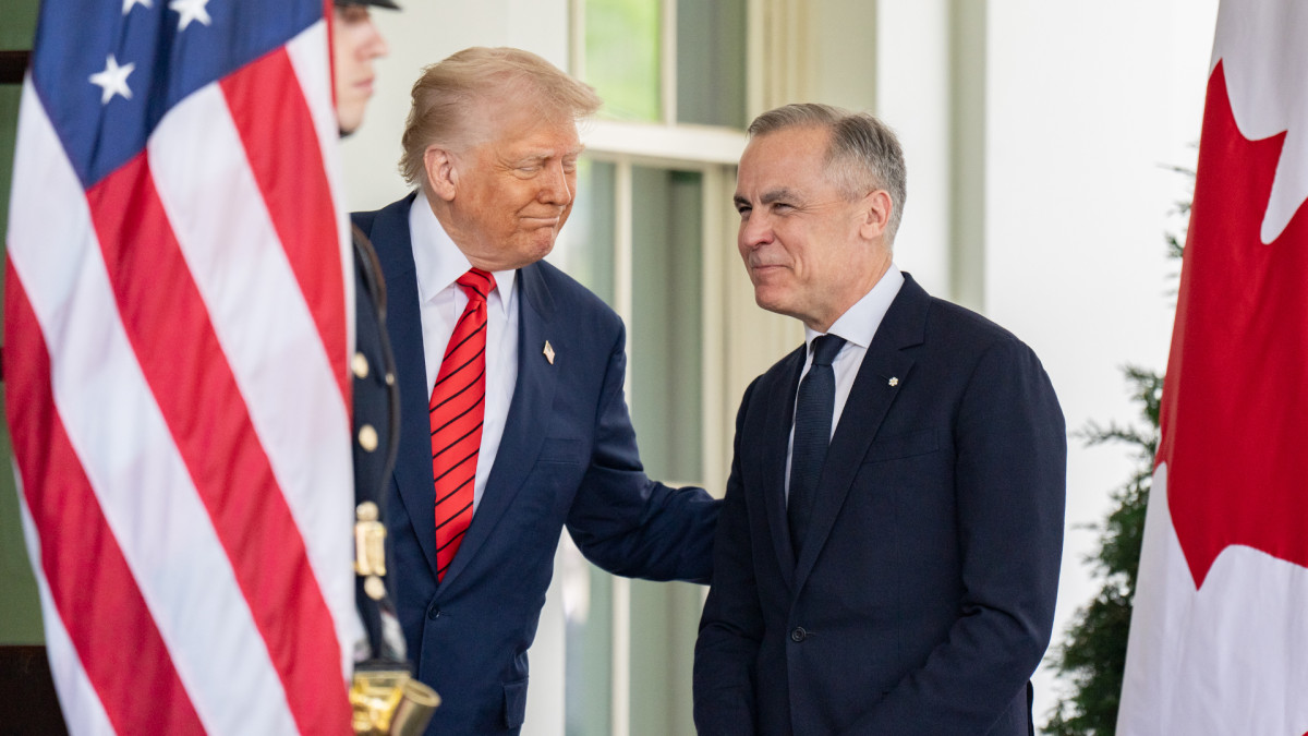 El presidente de Estados Unidos, Donald Trump, recibe en la Casa Blanca al primer ministro canadiense,Mark Carney.