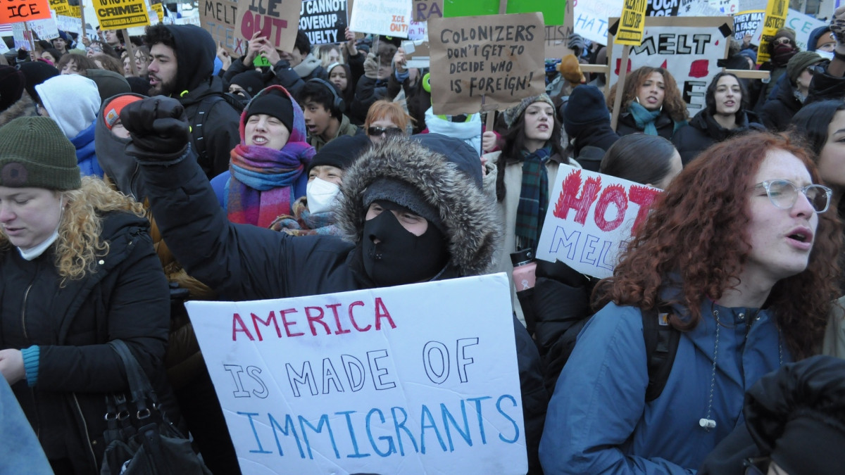 Manifestación en contra del Servicio de Control de Inmigración y Aduanas de los Estados Unidos (ICE, por su siglas en inglés) el pasado 30 de enero en Nueva York.