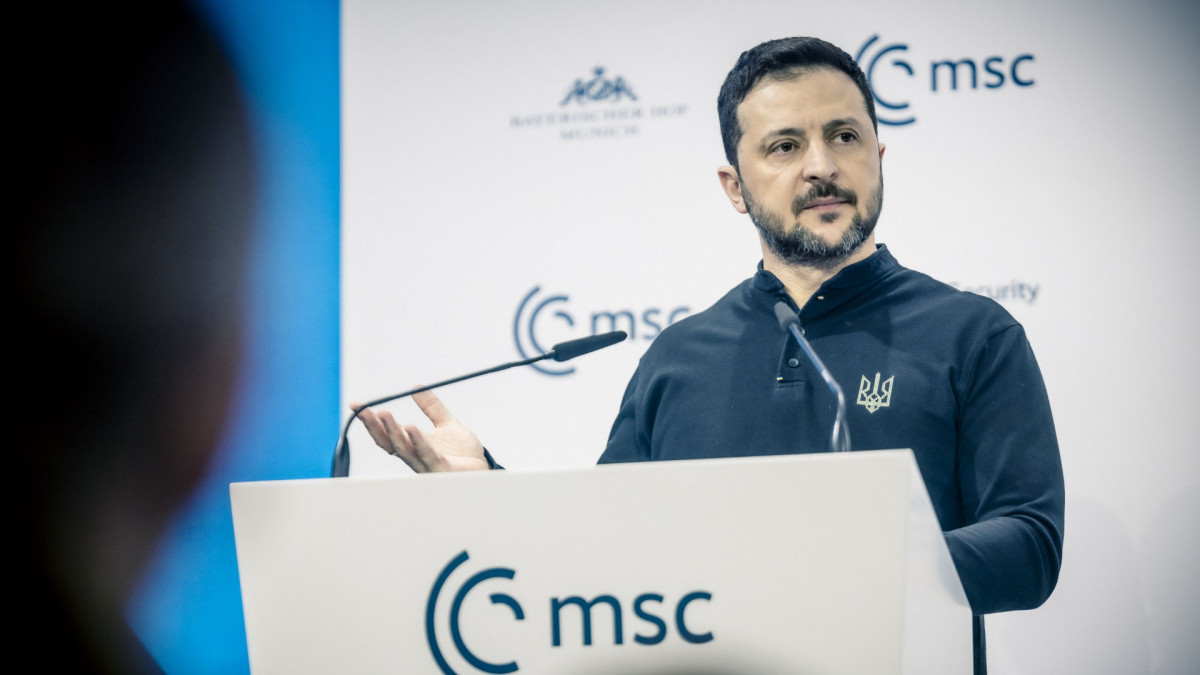 El presidente ucraniano, Volodímir Zelenski, en la última edición de la Conferencia de Seguridad de Múnich.