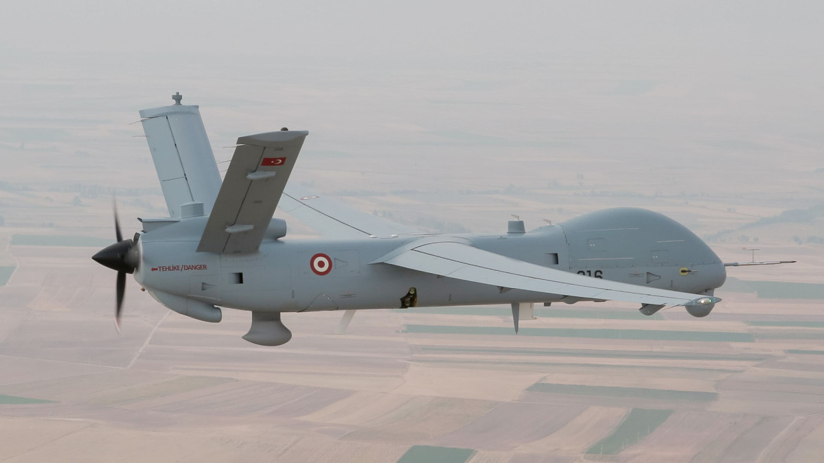 Un TAI Anka,  una familia de drones desarrollados por Turkish Aerospace Industries principalmente para la Fuerza Aérea de Turquía.