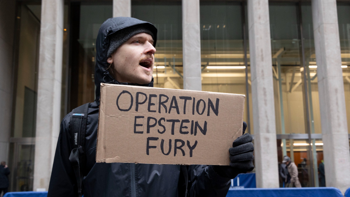 Manifestante en Nueva York.