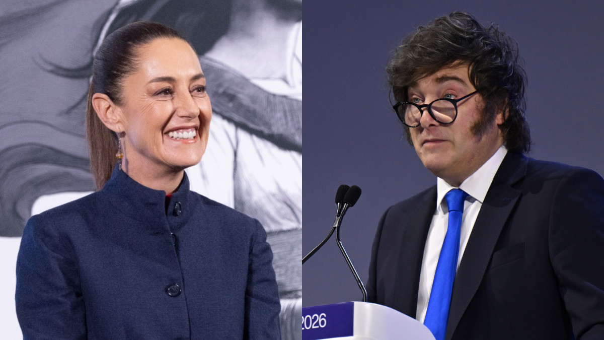 La presidenta de México, Claudia Sheinbaum (izquierda) y el presidente de Argentina, Javier Milei.