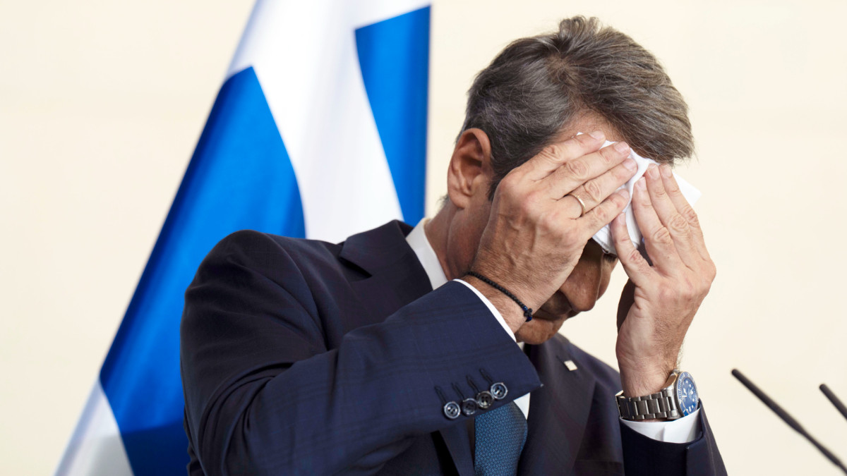 Greek Prime Minister and leader of the conservative New Democracy party, Kyriakos Mitsotakis.