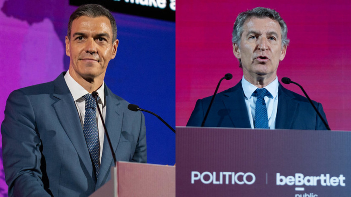 Prime Minister Pedro Sánchez and the leader of the opposition and president of the PP, Alberto Núñez Feijóo.