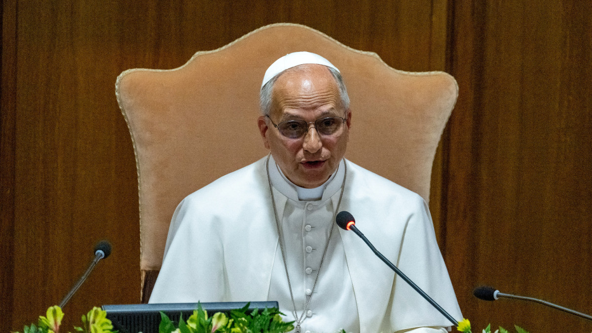 El Papa León XIV durante la presentación de su primera encíclica, 'Magnifica Humanitas'.