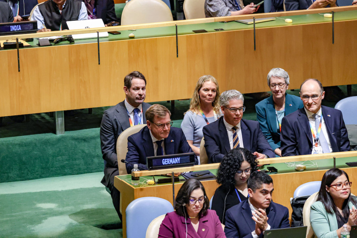 The German delegation after Germany lost the election to the UN Security Council.