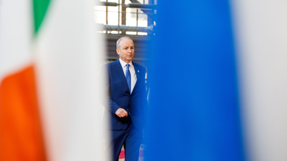 El primer ministro irlandés, Micheál Martin, en Bruselas.