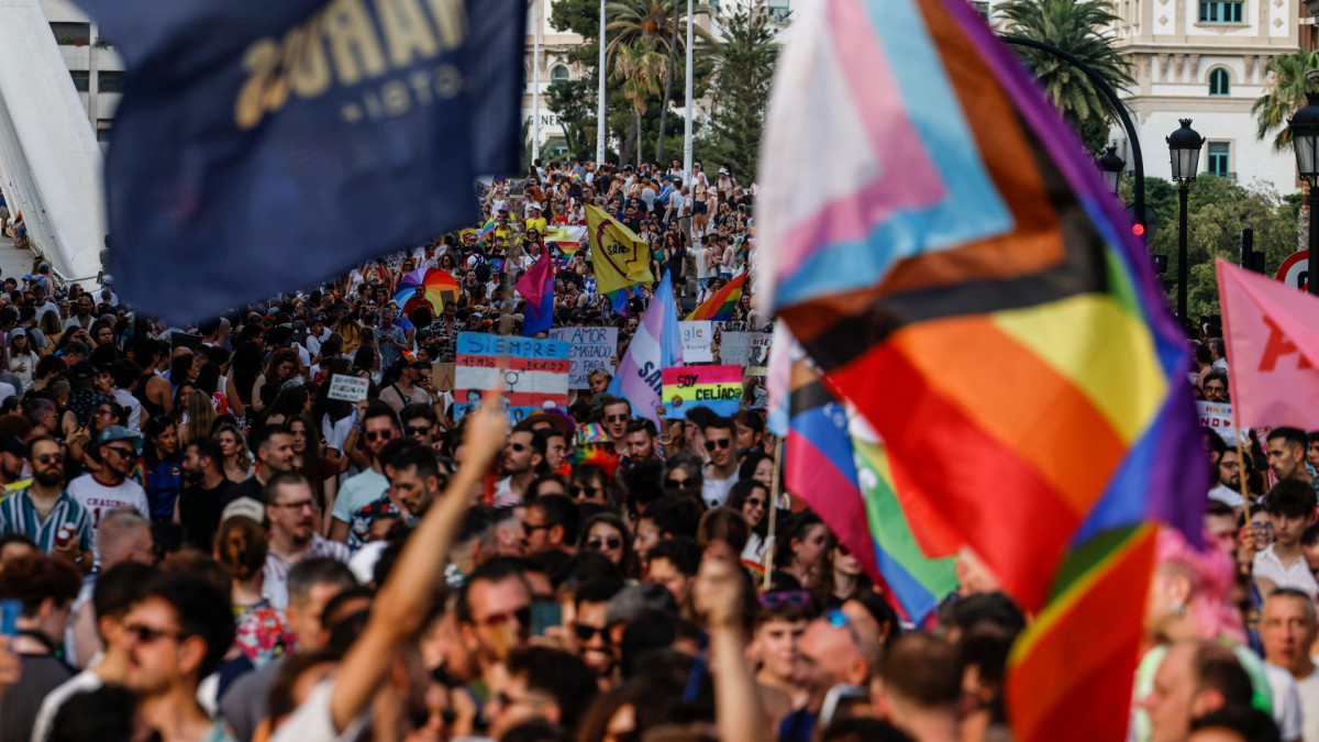 Manifestación del Orgullo LGTBIQ+ en València.
