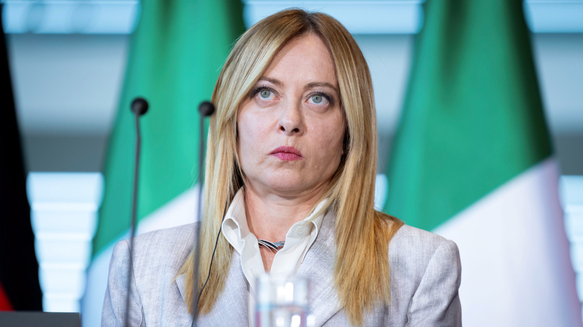 La primera ministra italiana, Giorgia Meloni, durante su última visita oficial a Alemania.