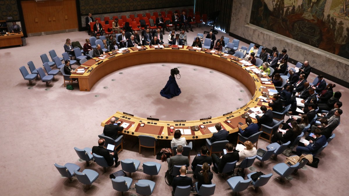El Consejo de Seguridad de Naciones Unidas durante una reunión sobre el desarme nuclear y la no proliferación (2024). | Xie E / Xinhua News / Europa Press