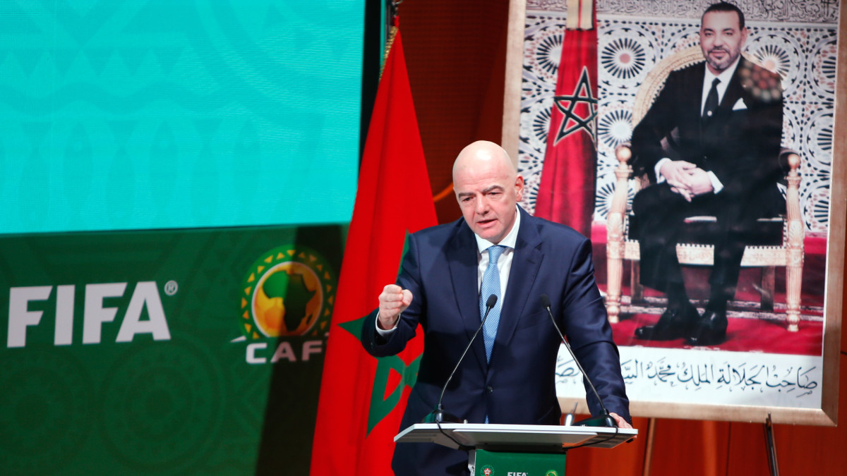 El presidente de la FIFA, Gianni Infantino, en una visita a Marruecos.
