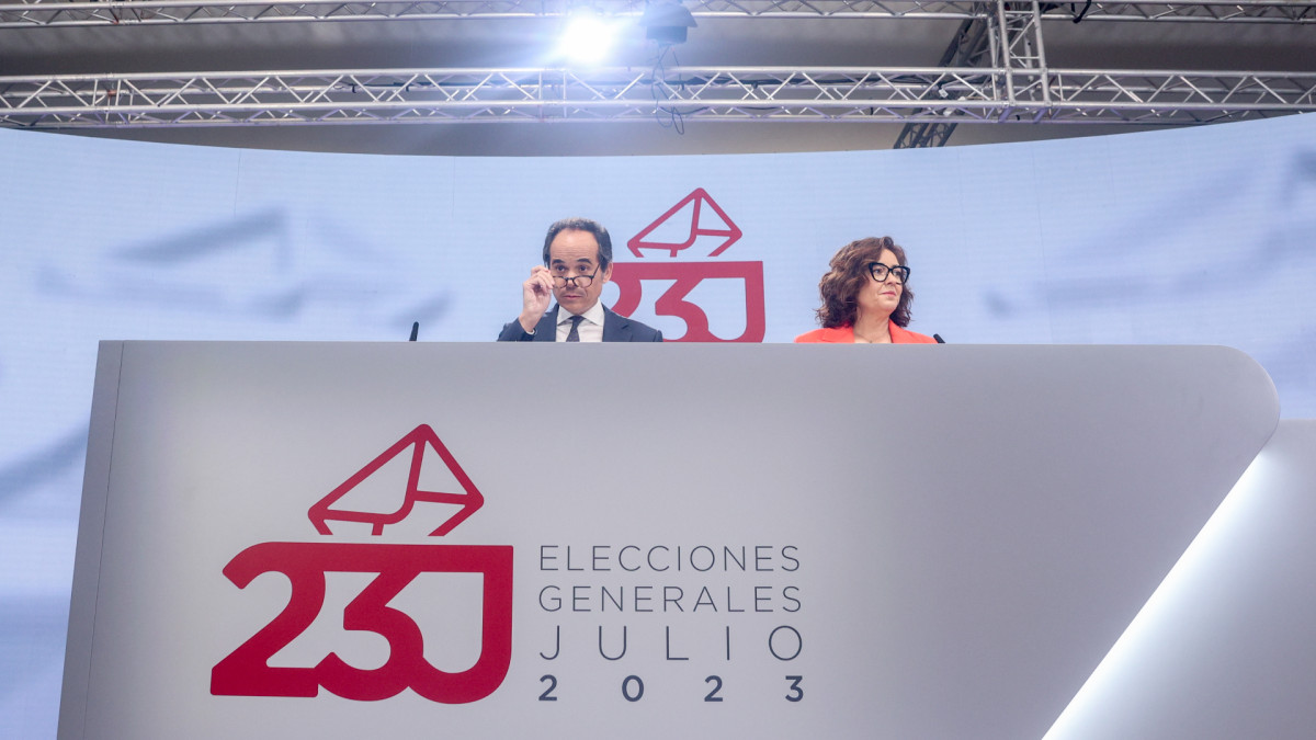 Imagen del Centro Nacional de Difusión de Datos Electorales en las pasadas elecciones generales del 23J. | Ricardo Rubio / Europa Press