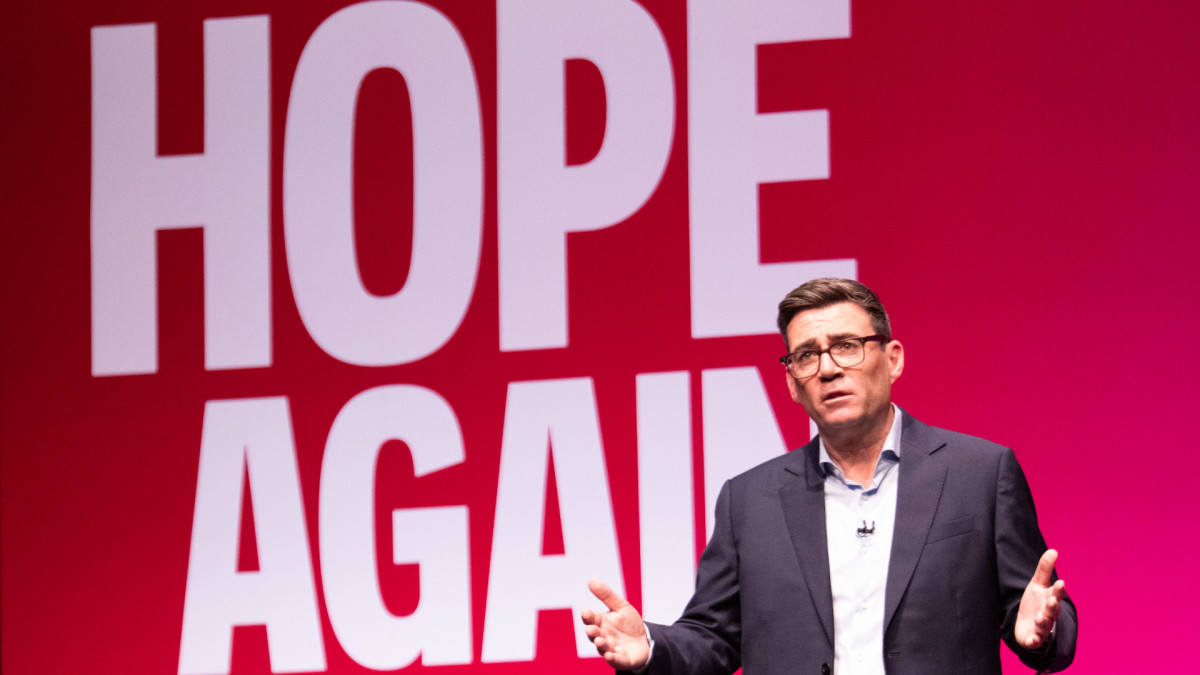 Prime Minister Andy Burnham during his speech at the 2026 Labour Party Conference. | Gary Roberts / Zuma Press / Europa Press