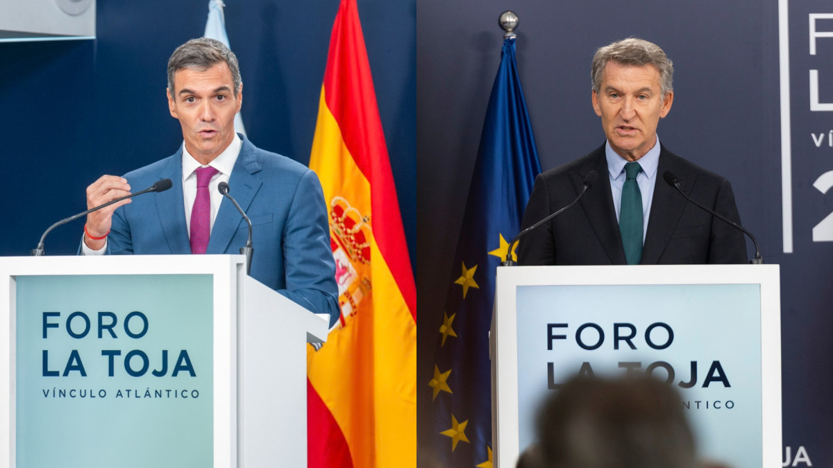 El presidente del Gobierno y el líder de la oposición en el Foro La Toja. | Agenda Pública / Yanka Soto