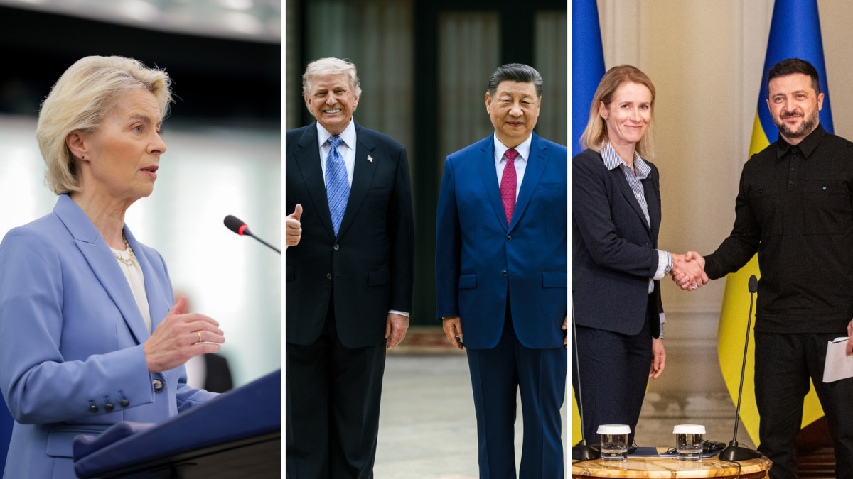 Ursula von der Leyen, Donald Trump y Xi Jinping, y Kaja Kallas y Voldimir Zelenski. | Comisión Europea y Casa Blanca
